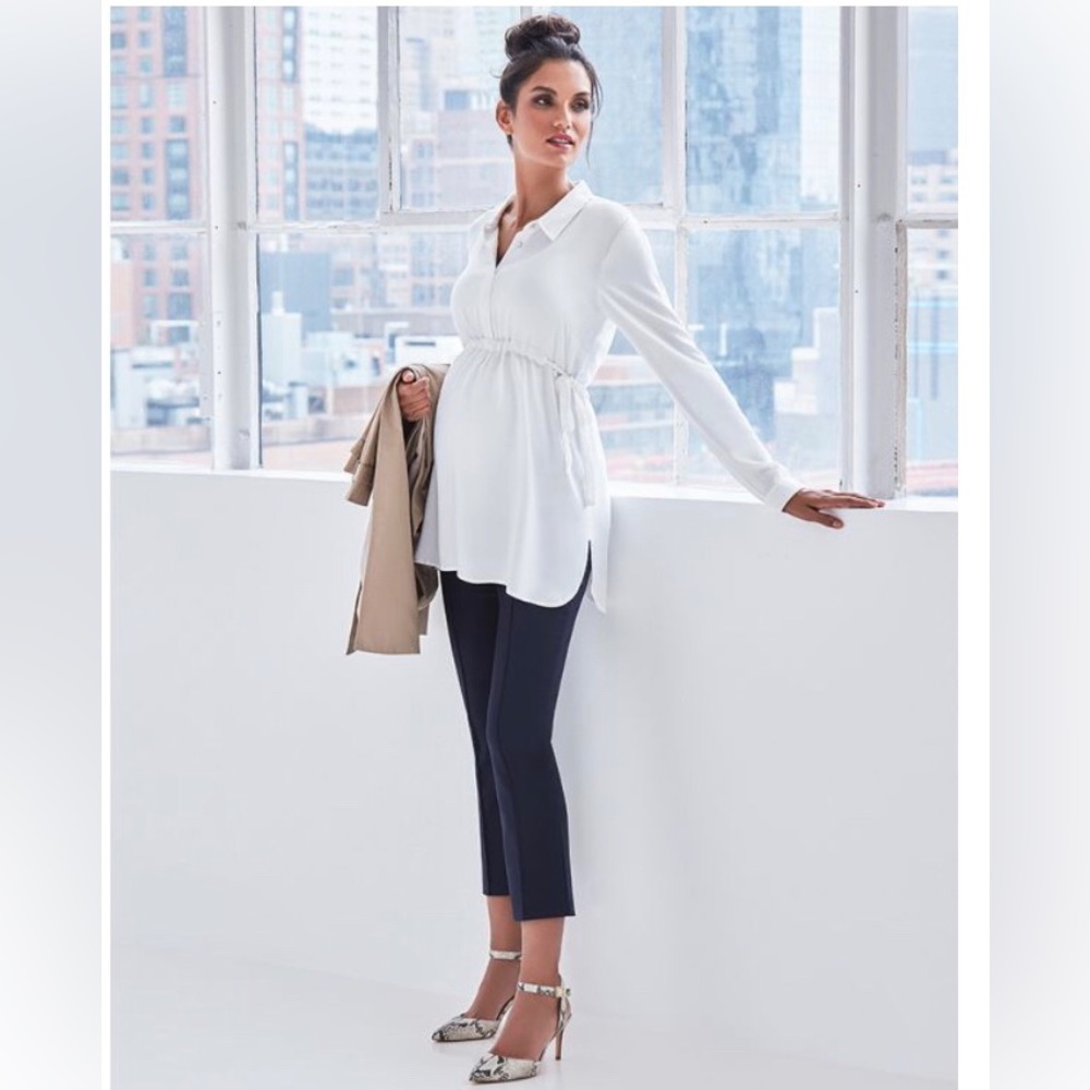 Seraphine maternity blouse size 4 in white